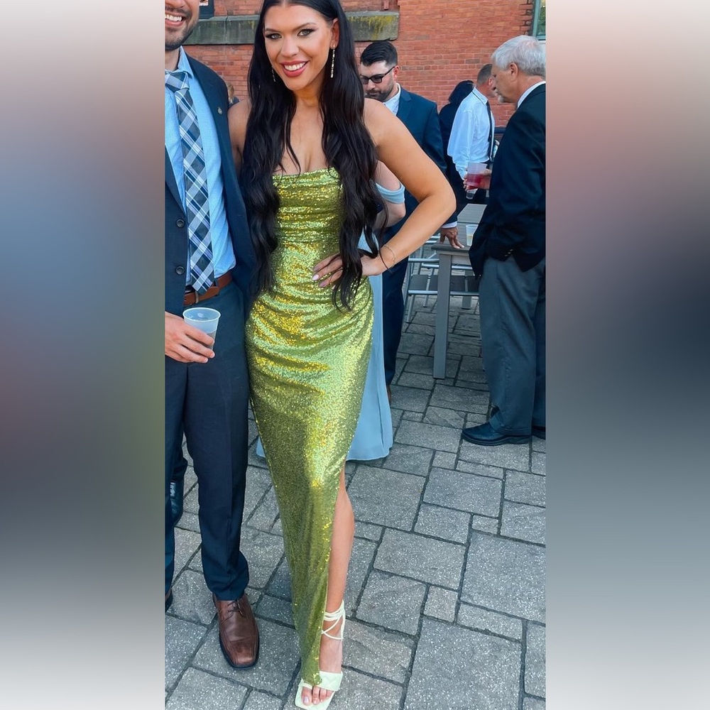 Sequin green gown